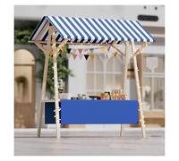 Chariot de nourriture portable en bois avec roues et auvent, installation rapide, support pliable pour événements, solution de collation mobile étanche