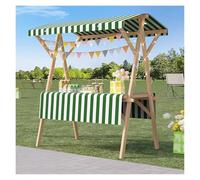 Chariot de nourriture portable en bois, chariot pliable pour marché extérieur et vente de rue
