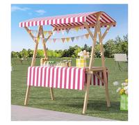 Chariot de nourriture portable en bois pliable pour vendeurs de plein air, chariot de nourriture de rue (style 5 150 x 60 x 200 cm) idéal pour les événements et les festivals