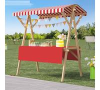 Chariot de nourriture portable mobile avec auvent, support pliable léger pour événements en plein air, chariot de présentation pour fruits, fleurs, crème glacée
