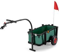 Chariot de pêche Vert Noir 1600 x 500 x 800 mm Charge 50 kg Remorque de Vélo Diable Transport Matériel de Pêche Charrette de manutention Activités extérieures