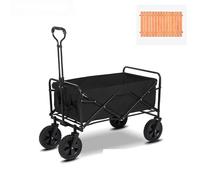 Chariot de plage et d'épicerie avec grandes roues de sable, conception pliable, stockage de 120 l, charge de 150 kg et table, pour le camping, l'extérieur, le déménagement et l'usage domestique (C)