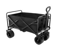 Chariot de Plage Pliable avec Poignée Réglable - Chariot à roulettes idéal pour la Plage, Camping, Courses, Jardin - Capacité 100L / Charge 120KG, Roues Pivotantes 360°