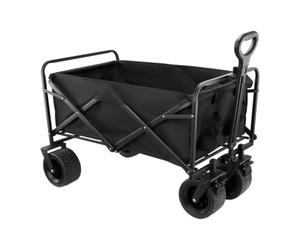 Chariot de Plage Pliable avec Poignée Réglable - Chariot à roulettes idéal pour la Plage, Camping, Courses, Jardin - Capacité 100L / Charge 120KG, Roues Pivotantes 360°