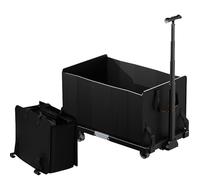 Chariot de plage pliable de 100 L, chariot pliable sur roues, chariot de camping et de courses léger avec sac à main, parfait pour le sport, la plage et les activités de plein air