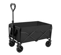 Chariot de plage pliable - Remorque de camping noire pour pique-nique, marché de nuit et tente de camping - Transport cargo polyvalent pour camping-car et aventures en plein air