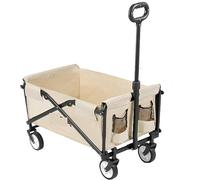 Chariot de plage pliable robuste avec roues robustes pour activités de plein air, jardinage, excursions à la plage, durable, léger, facile à transporter
