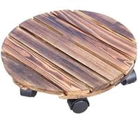 Chariot De Plantes en Bois Robuste avec roulettes Roulantes, Support De Plante, Soucoupe, Jardinière Déménageur, Bois Extérieur, Plante Roulante, Dolly, Type De Sol, Bonsaï, 40 cm