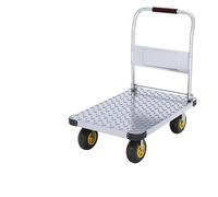 Chariot de Plateforme Chariot à Main Pliant, Petit Chariot de Chargement, remorque d'entrepôt, Courses Portable Silencieux Quatre Roues, Camion Plateau manutention(65 110cm)