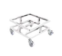 Chariot de pot à soupe roulant robuste en acier inoxydable pour le rangement de barils et seaux à lait, essentiel de cuisine commerciale (35 x 35 x 24 cm)