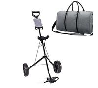 Chariot de poussée de Sac de Golf, Voiture de Golf Pliante - Sac de voiturette de en Fer Pliable à 2 Roues | Accessoires Sportifs extérieurs Portables légers pour différents Outils de Stockage su