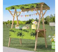 Chariot de présentation de marché roulant avec auvent, support de vendeur portable pour événements de rue et salons professionnels, stand de vente au détail en plein air