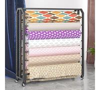Chariot de présentation Textile Robuste de 210 cm de Haut avec Tige réglable et roulettes verrouillables, idéal pour Les Rouleaux de Vinyle, Les Films de Protection Automobile et Les nappes