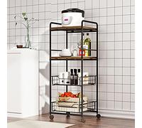 Chariot de rangement à 3 étages pour cuisine et boulanger, support de four à micro-ondes, étagère en fil d'acier pour la maison, la cuisine, la salle de bain