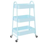 Chariot de Rangement à 3 Niveaux Bleu 42 x 41 5 x 77 cm en acier avec charge max. 10 kg pour Atelier et Chantier EU492704