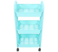 Chariot de Rangement à 3 Niveaux en Plastique Utilitaire Roulant Étagère | Usage Maison et Salle de Bain, Rangement Mobile Multi-usage, Placement Stable, Format Compact