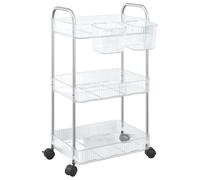 Chariot de rangement à 3 niveaux transparent acrylique
