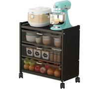 Chariot de rangement à 4, 5, 6 niveaux en maille avec tiroir, chariot utilitaire roulant multifonction avec 4 roues gratuites (2 verrouillables) pour la maison, le bureau, la cuisine, la salle de bain