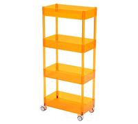 Chariot de rangement à roulettes 360° en acrylique, chariot de rangement pour buanderie, chariot de rangement sur pied, étagère mobile à 4 niveaux, montage rapide, 15,7 x 34 x 8,7 x 36,2 cm (Oran