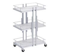 Chariot de rangement à roulettes à 3 niveaux avec roues verrouillables, étagères utilitaires pour salon, spa et salle de bain