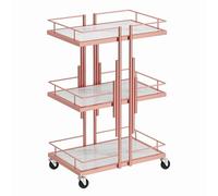 Chariot de rangement à roulettes à 3 niveaux avec roues verrouillables, étagères utilitaires pour salon, spa et salle de bain