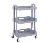 Chariot de rangement à roulettes à 3 niveaux, organiseur mobile multifonction pour cuisine, salon, bureau, studio