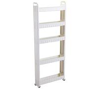 Chariot de rangement à roulettes à 5 couches, 10 cm de large pour garde-manger et salle de bain, chariot peu encombrant avec roues pour cuisine et linge, paniers de rangement amovibles