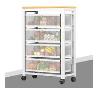 Chariot de rangement à roulettes - Chariot utilitaire mobile et organisateur pour cuisine, salle de bain, buanderie et bureau - Design compact