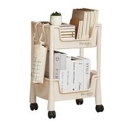 Chariot de rangement à roulettes - Chariot utilitaire multifonctionnel, 2/3/4 étages, organisateur mobile, construction durable en métal et plastique, utilisation polyvalente pour salon, cuisine, B