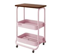 Chariot de rangement à roulettes en métal à 3 couches avec roues universelles - Chariot de rangement multifonction pour salon, chambre à coucher, petit espace