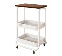 Chariot de rangement à roulettes en métal à 3 couches avec roues universelles - Chariot de rangement multifonction pour salon, chambre à coucher, petit espace