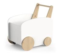 Demeyere Chariot de rangement à roulettes FIRMIANA scandinave Blanc mat/Chêne 49,8x35x52,5 cm
