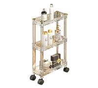 Chariot de rangement à roulettes mince à 3 niveaux - Étagère mobile pour l'organisation - Armoire étroite avec roulettes - Solution de rangement peu encombrante