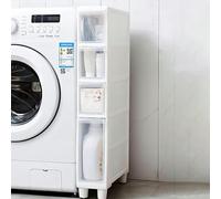 Chariot de rangement à roulettes multicouche avec tiroirs en plastique transparent, organiseur d'armoire latérale mince étanche pour chambre à coucher, tour de rangement étroite avec roulettes