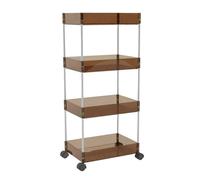 Chariot de rangement à roulettes multifonction avec roulettes - Étagère en acrylique à 4 niveaux pour cuisine, salle de bain et buanderie