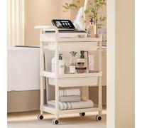 Chariot De Rangement À roulettes Professionnel, 3 Étagères Portable Beauty Salon Rolling Trolley, Chariot Coiffure Esthetique pour Salon Hôpital Maison