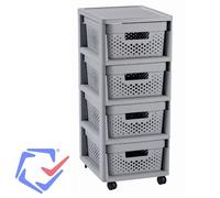 Chariot de rangement ajouré 4x11L - CURVER - Infinity - Gris - Mixte