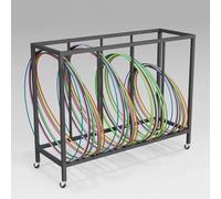 Chariot de rangement autonome, support de cerceau de fitness, support d'anneau d'exercice intérieur et extérieur pour salle de rangement et salle de jeux, facile à déplacer