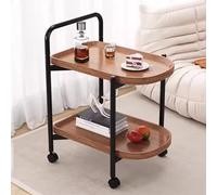 Chariot de rangement avec roulettes, organiseur à roulettes à 2 niveaux, table d'appoint amovible multifonction pour cuisine, salle de bain, salon, buanderie