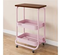 Chariot de Rangement, Chariot Roulant en métal, Support de Rangement à 3 Niveaux avec Roues universelles pour Salon et Chambre à Coucher, Conception multifonctionnelle pour Les Petits espaces