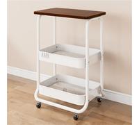 Chariot de Rangement, Chariot Roulant en métal, Support de Rangement à 3 Niveaux avec Roues universelles pour Salon et Chambre à Coucher, Conception multifonctionnelle pour Les Petits espaces