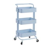 Chariot de Rangement Chariot Utilitaire Roulant À 3 Niveaux, De Rangement for Bureau, Maison, Cuisine Étagère de Cuisine(Blue)