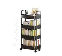 Chariot de rangement - Chariot utilitaire roulant | Chariot de cuisine en métal avec 3 niveaux de rangement, poignées suspendues supplémentaires, roues verrouillables pour salon, salle de bain,