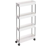 Chariot de rangement coulissant à 4 niveaux SONGMICS 40 x 13 x 86 cm, Blanc KSC08WT