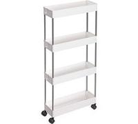 Chariot de rangement coulissant à 4 niveaux SONGMICS 40 x 13 x 86 cm, Blanc KSC08WT Blanc G