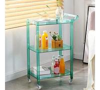 Chariot de rangement en acrylique avec roues verrouillables, organiseur à roulettes à 3 niveaux pour cuisine et salle de bain