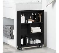 vidaXL Chariot de rangement étroit Chêne noir 48x13x68 cm Bois d'ingénierie