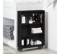 Chariot de rangement étroit vidaXL Chêne noir 48x13x68 cm Bois d'ingénierie