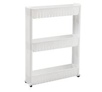 Chariot de rangement fin à roulettes - Chariot utilitaire à roulettes pour cuisine, salle de bain et buanderie - Design peu encombrant