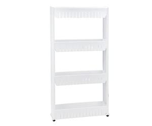 Chariot de rangement fin à roulettes - Chariot utilitaire à roulettes pour cuisine, salle de bain et buanderie - Design peu encombrant